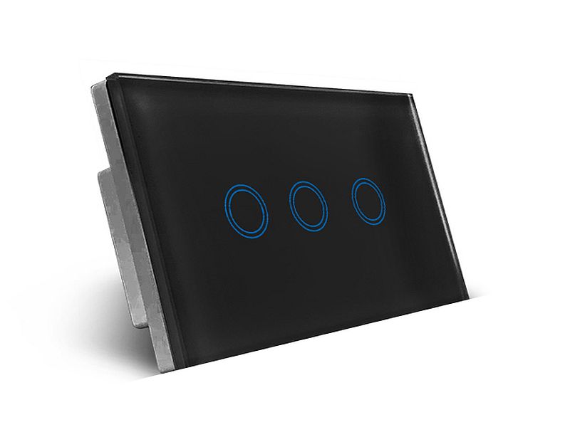 Smart Light Switch Black with Clear Frame