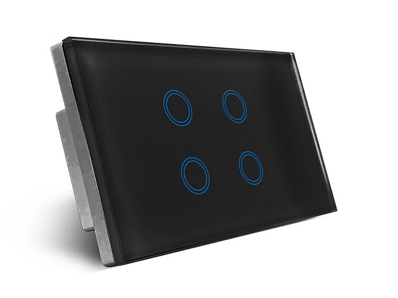 Smart Light Switch Black with Clear Frame