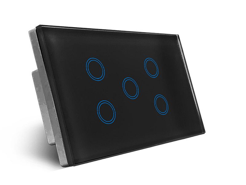 Smart Light Switch Black with Clear Frame