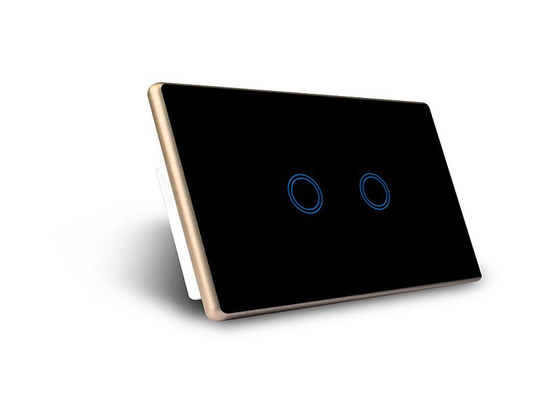 Smart Light Switches Black with Gold Frame