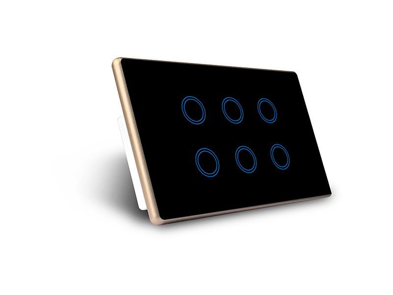 Smart Light Switches Black with Gold Frame