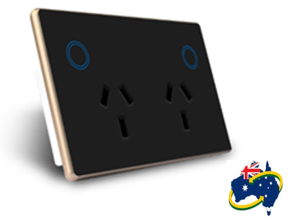 Smart Double Power Point Black with Gold Frame