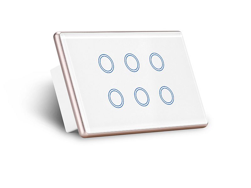 Smart Light Switches White with Gold Frame